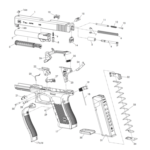Auszieher mit Patronenanzeige (LCI) GLOCK – Original Ersatzteil für G17 / G19 / G26 / G34 (Gen4 & älter), Bild 2
